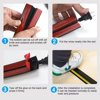 รางไฟ ยางครอบสาย PVC 4 ซม. x 2 ม. รางเก็บสายไฟ ป้องกันสายไฟ ยางครอบสาย ยางป้องกันสายเคเบิ้ล