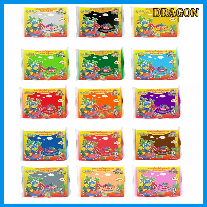 KIDART ดินน้ำมัน T500BU 500กรัม 15สี ปลอดสารพิษ ไม่แห้งไว สำหรับงานศิลปะและDIY ขนาดใหญ่ ใช้ได้นาน คุ้มค่า