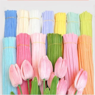 St.kunkka ลวดกำมะหยี่ 30cm ขนหนา สีพาสเทล สำหรับทำดอกไม้ DIY งานประดิษฐ์ 20-100ชิ้น