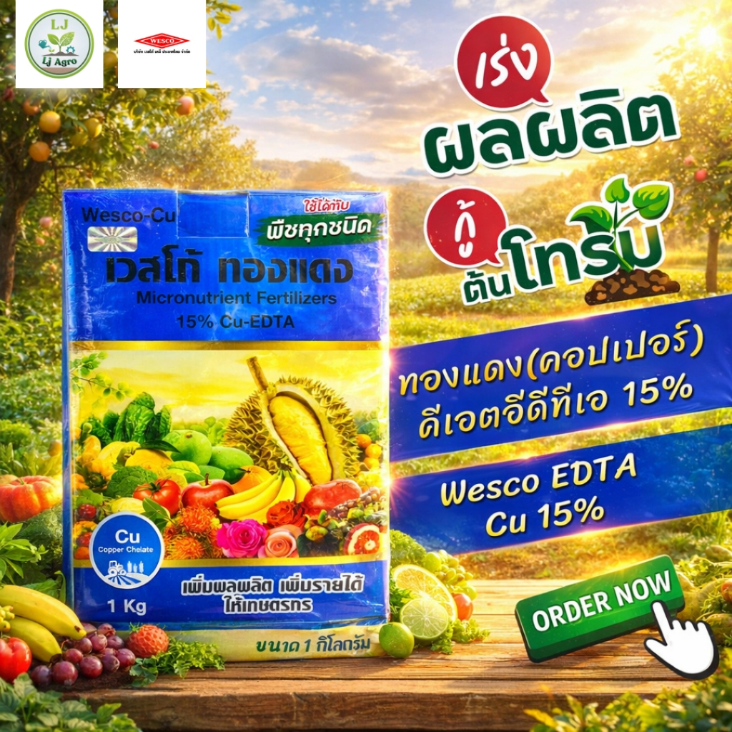 เวสโก้ ทองแดง14%  EDTA ขนาด 1 กิโลกรัม ผงจุลธาตุทองแดง(คอปเปอร์) #แอลเจอะโกร