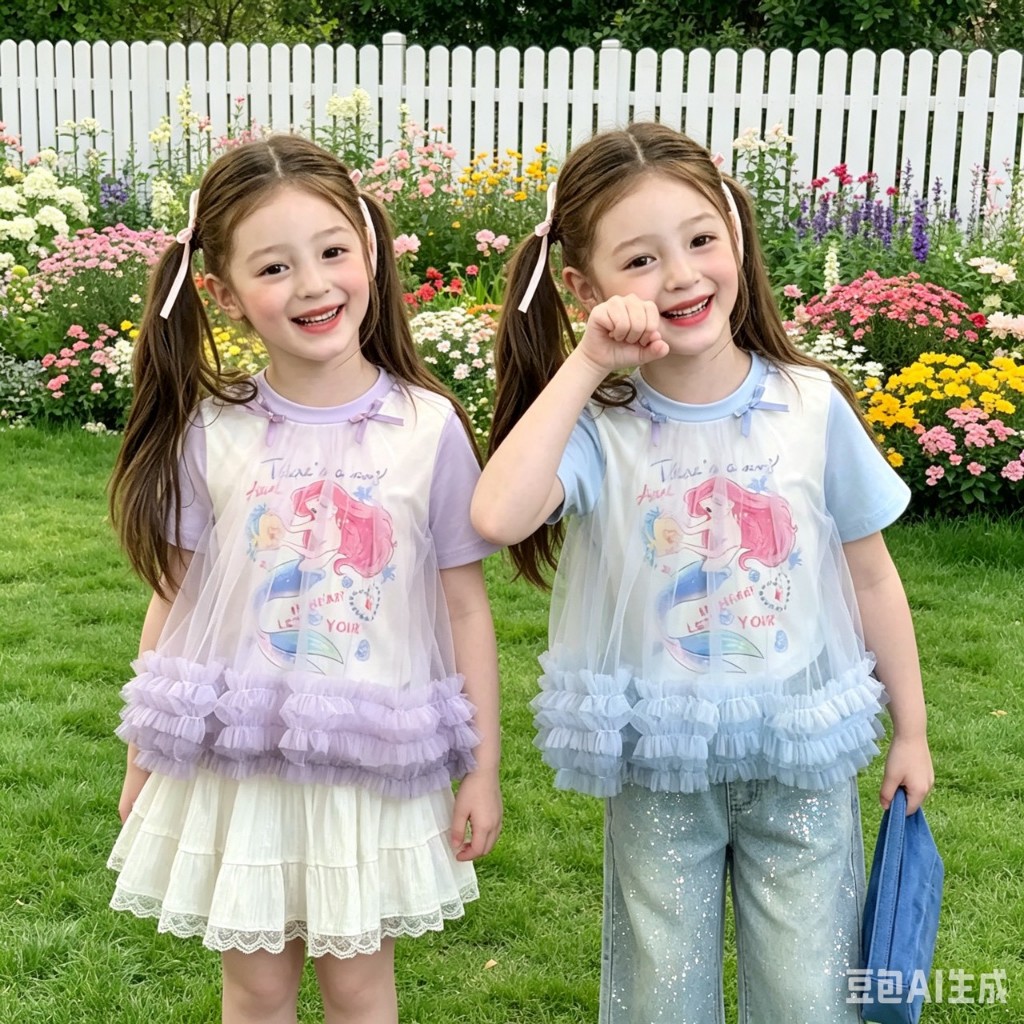 AY290 เสื้อผ้าเด็กแฟชั่นเกาหลี ลายการ์ตูนหวานๆ แต่งโบว์เล็ก น่ารักมาก
