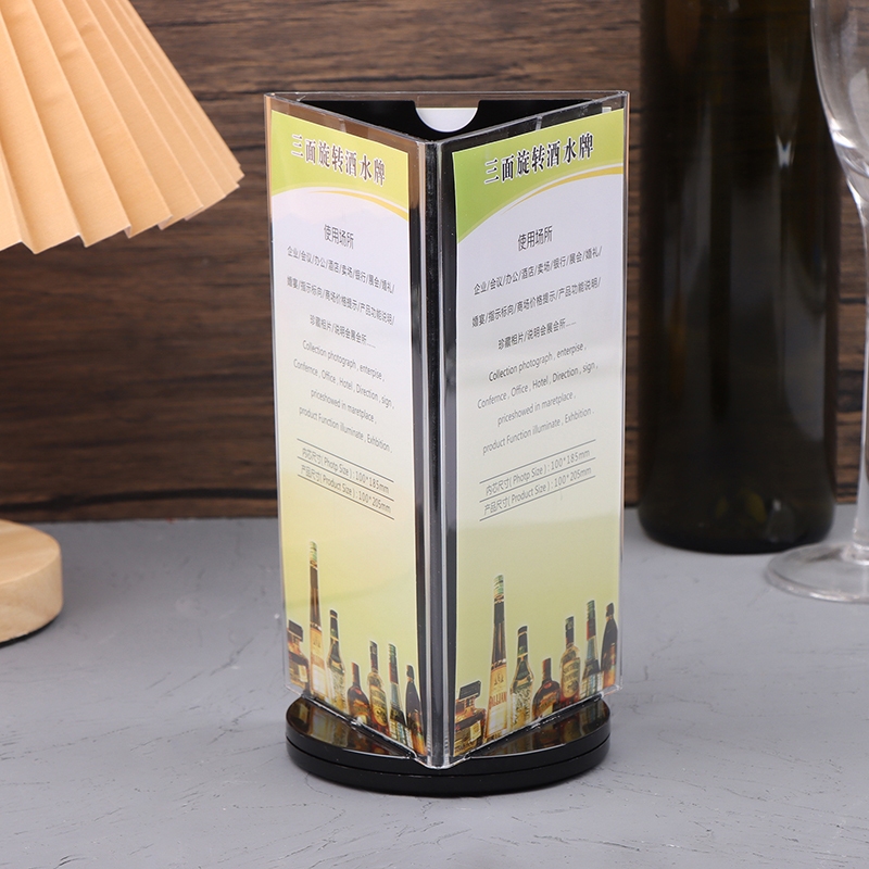 ป้ายแท็กอะคริลิคใส แบบตั้งโต๊ะ หมุนได้ สําหรับวางป้ายราคา