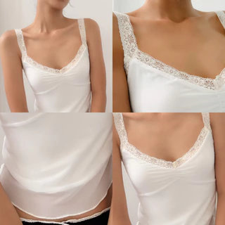 Try_yorata | Blursday Mini lettuce top เสื้อกล้าม เสื้อครอปสายเดี่ยว สายลูกไม้