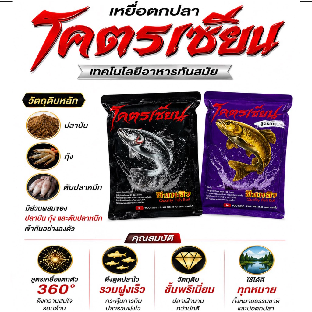 เหยื่อตกปลาโคตรเซียน สำหรับตกปลาเกล็ด