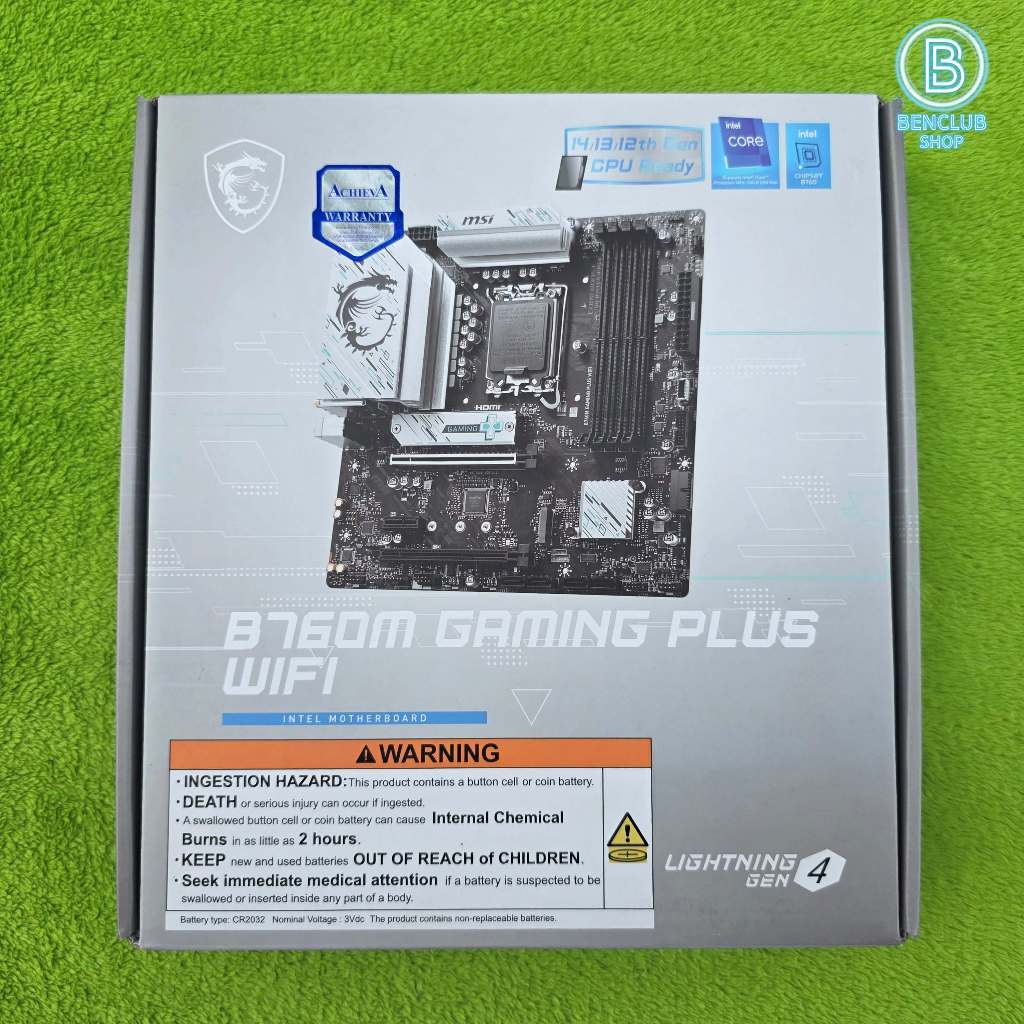 MB MSI B760M GAMING PLUS WIFI DDR5 LGA1700(ใส่เจน12-14) อุปกรณ์ครบกล่อง ประกัน 05/28 สินค้ามือสอง