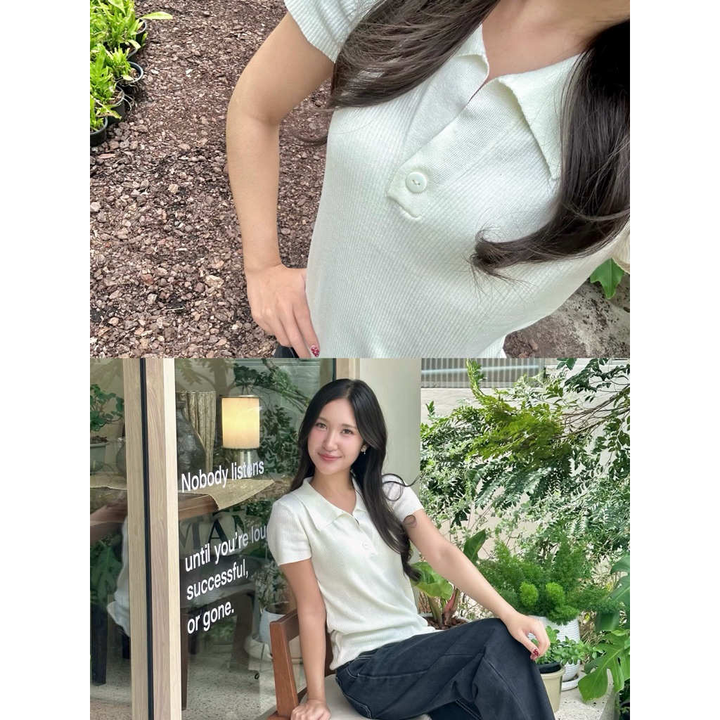 (พร้อมส่ง) LOOKLAA Basic Knit Polo✨ เสื้อไหมพรม คอปก เบสิค แขนสั้น (ทรงปล่อย) #LL03