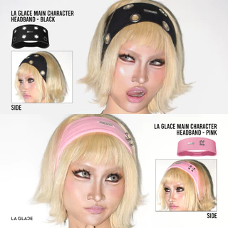 La Glace Main Character Headband|ผ้าคาดผมลากลาส 2สไตล์ สีชมพู&สีดำ ที่คาดผมแฟชั่น ที่คาดผม ผ้าคาดผม