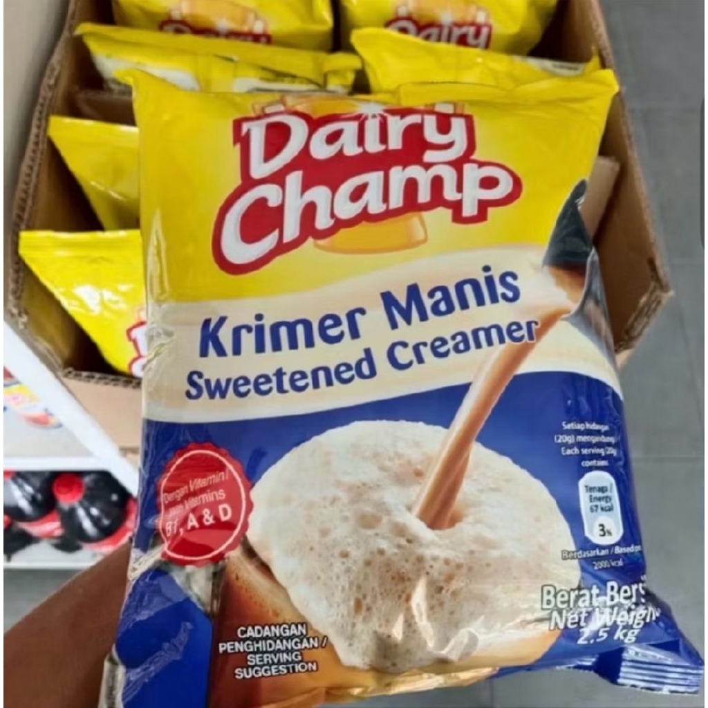 นมข้นหวาน Dairy Champ แบบถุง 2.5 กก.