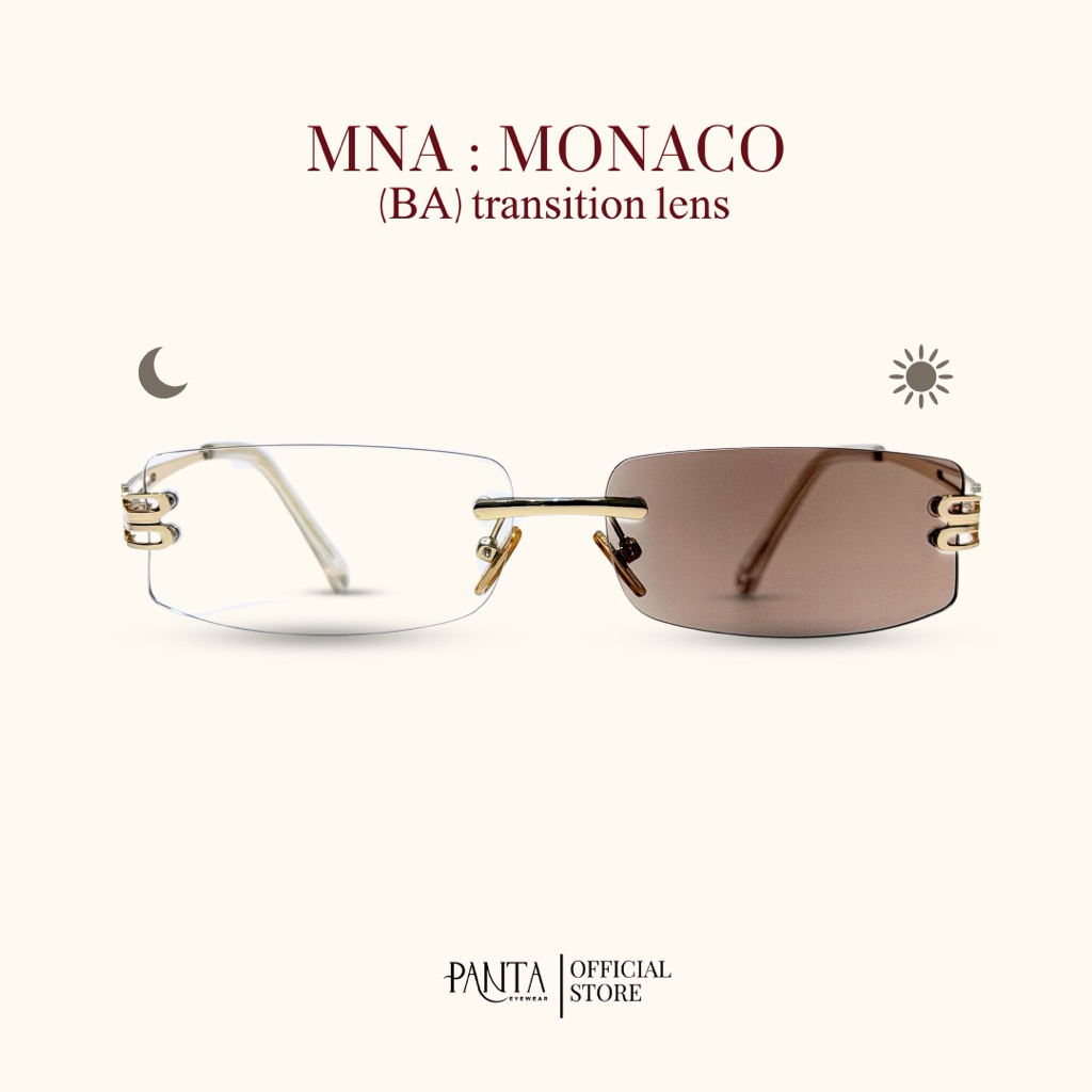 PANTA | MNA : MONACO (โมนาโก) แว่นกรองแสงสีฟ้าออกแดดเปลี่ยนสีชา