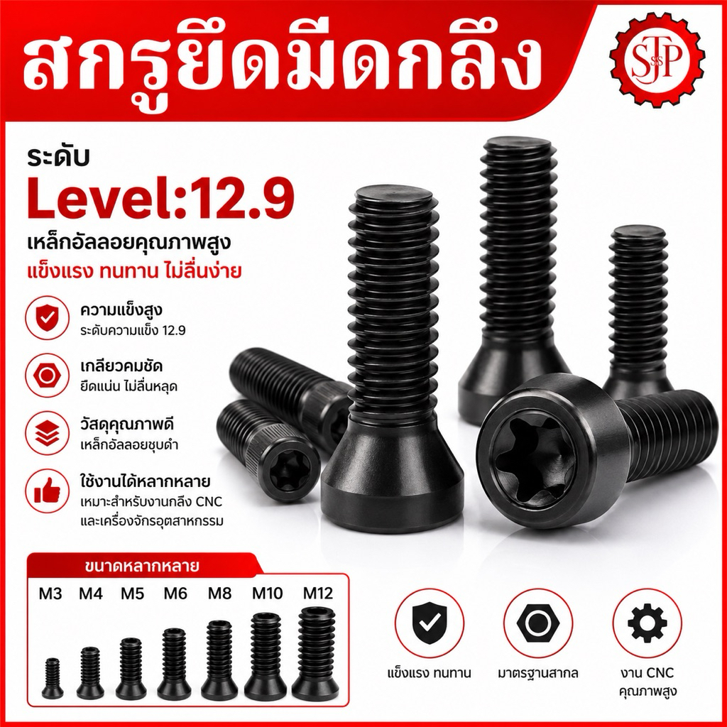 น็อต สกรูดาว สกรูยึดมีดกลึง สกรูสำหรับยึดเม็ดมีด 1ชุด 10ตัว - Screw Torx Cutting tools (ขนาด 1-6 มิล)