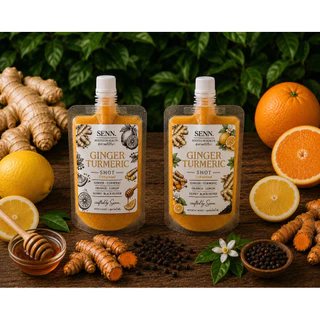 (ผลิตใหม่ทุกวัน) Ginger Shot น้ำขิงสกัดเย็น ผสมขมิ้น พริกไทยดำ สมุนไพร ดีท็อกซ์ ดูแลสุขภาพ | Senn. (Set รายเดือน 30 วัน)