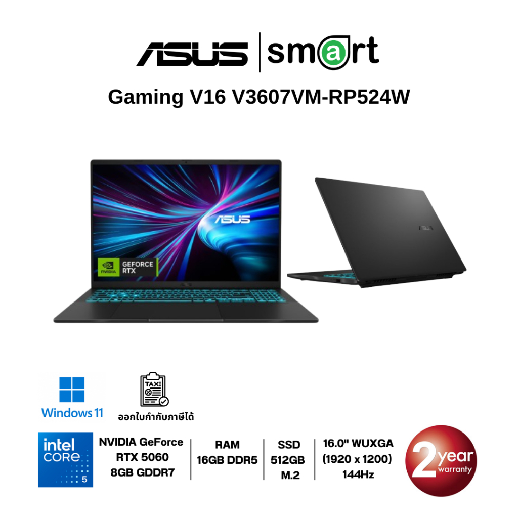 ASUS Gaming V16 V3607VM-RP524W Intel Core 5 210H/RTX5060/16GB/512GB/16"/Win11 (Black)