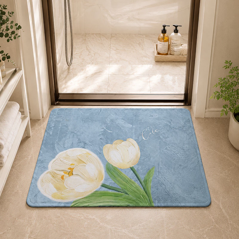 Kitchen mat, bedroom mat, non-slip bathroom mat, thickened felt, with non-slip rubber strips on the bottom.