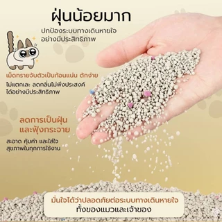 Fluffy PAW ทรายแมว 10L ดับกลิ่นดี ฝุ่นน้อย จับตัวเป็นก้อนเร็ว ทรายแมวภูเขาไฟ สำหรับลูกแมวและแมวโต ทรายแมวเบนโทไนท์