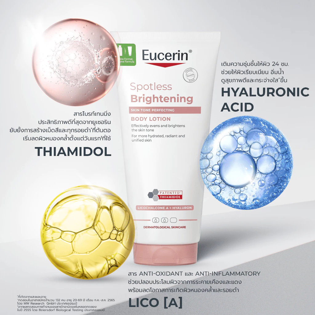 Eucerin SPOTLESS BRIGHTENING THIAMIDOL SKIN TONE PERFECTING BODY LOTION 200ML บอดี้โลชั่นบำรุงผิวกระจ่างใส thumbnail 8