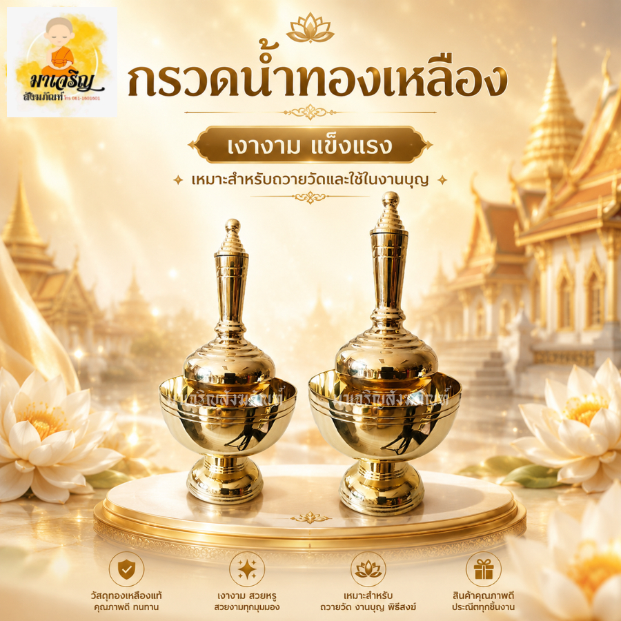 กรวดน้ำทองเหลือง​ (บรรจุ 1 ชุด)