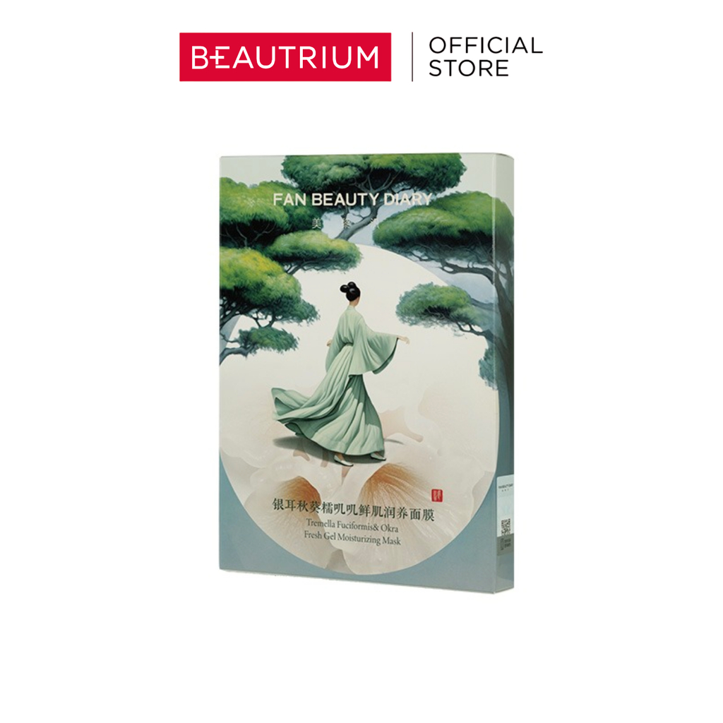 FAN BEAUTY DIARY Tremella Fuciformis&Okra Fresh Gel Moisturizing Mask มาส์ก 35mlx5