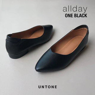 รองเท้าคัทชูสีดำ ทรงหัวแหลม ส้น 1 นิ้ว ไซส์ใหญ่ 35-46 ขาเรียวสวย [UNTONE AP10BLK]