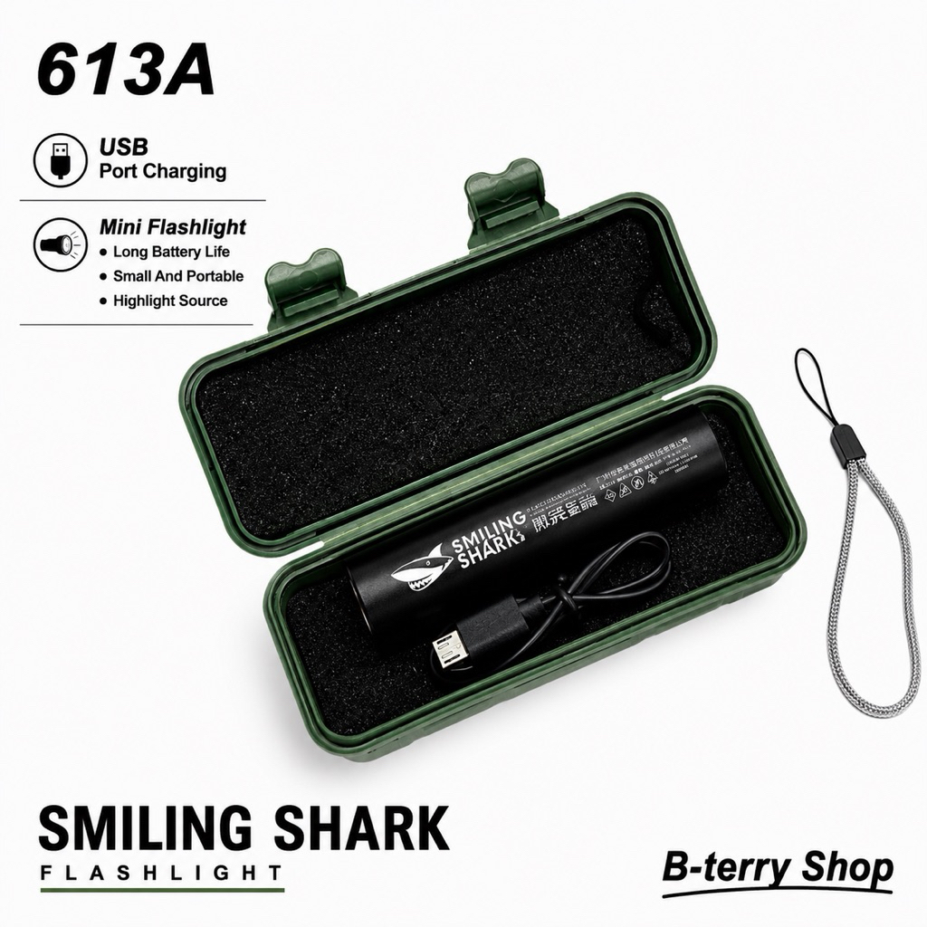 ✪โคตรสว่าง ไฟฉายจิ๋ว Smiling Shark 613A (ของเเท้)⊿