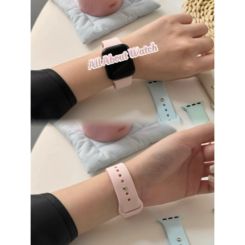 พร้อมส่ง สายซิลิโคนเรียบ ใช้ได้กับ Smart Watch 11 10 9 8 7 6 5 4 3 2 1 Se Ultra H26mini CD5GPro Ai11 Co10mini LG79mini