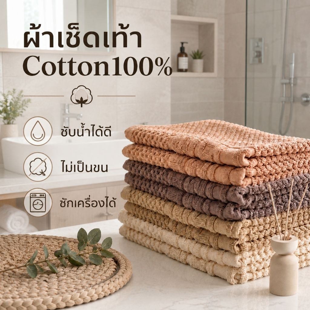 พรมห้องน้ำ welcome ซักได้ไม่ลื่น