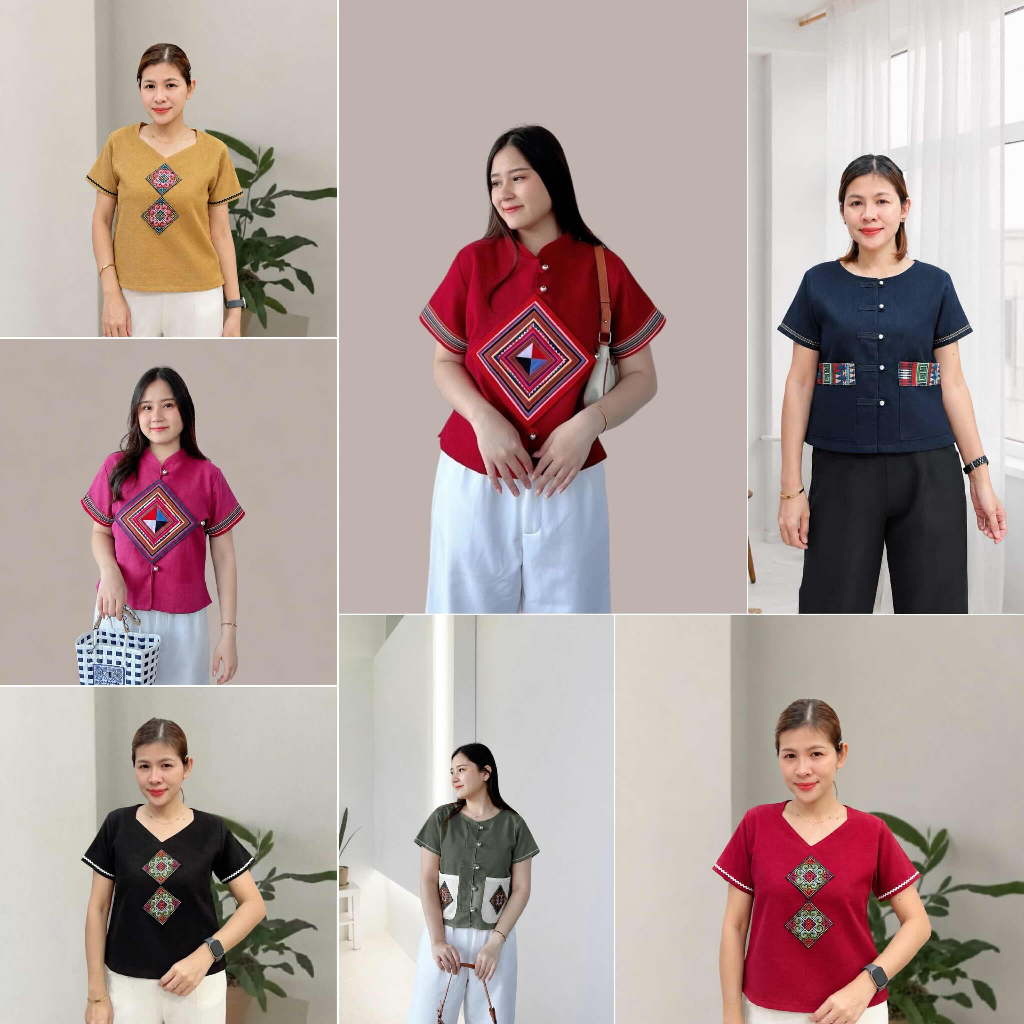 เสื้อผ้าลินินกัญชงแขนสั้น อัดกาว หลายแบบ !!  งานสั่งตัดตามออเดอร์เท่านั้น