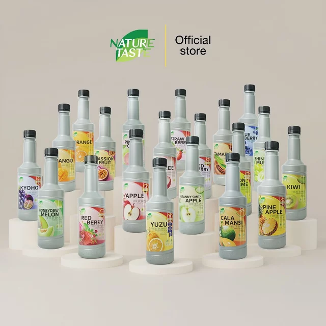 Nature Taste น้ำผลไม้เข้มข้นฟรุตเบสพรีเพอเรชั่น เพียวเร่ 20 รสชาติ ตราเนเจอร์เทส ขนาด 840 ml. (ผลิตจากผลไม้แท้ๆ)