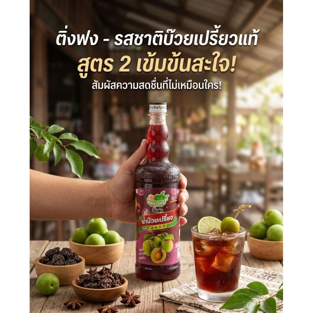 น้ำบ๊วยเปรี้ยว เข้มข้น สูตร2 ติ่งฟง