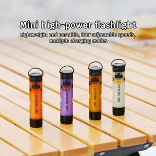 ไฟฉายพกพา สำหรับแค้มป์ปิ้ง LED ไฟแรง 350lm ชาร์จ USB มีแม่เหล็ก ติดหมวกได้ ใช้กลางคืนสะดวก