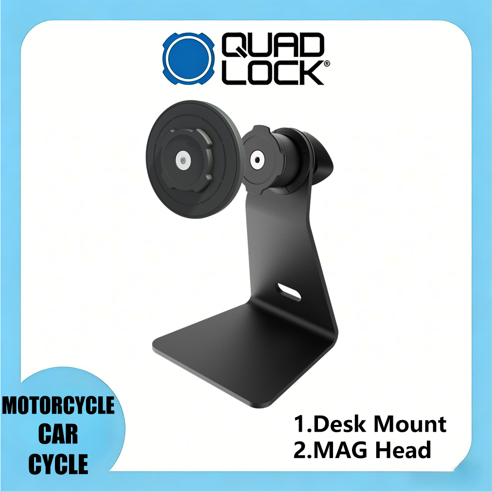 Quad Lock บ้าน / สำนักงาน โต๊ะติดตั้งโทรศัพท์พร้อมหัวแม่เหล็กหัว MAG สำหรับผู้ถือโทรศัพท์ 2 รายการ