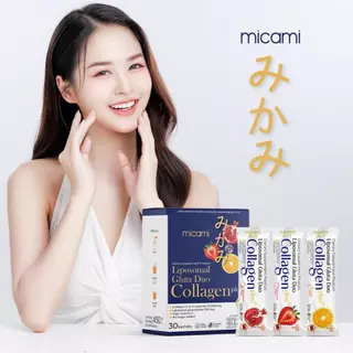 [ตะกร้าบริษัท] - [กล่องใหญ่ 30 ซอง] ผลิตภัณฑ์เสริมอาหาร ไลโปโซมอล กลูต้า ดูโอ้คอลลาเจน พลัส (แบรนด์ มิคามิ) ผิวผมเล็บ