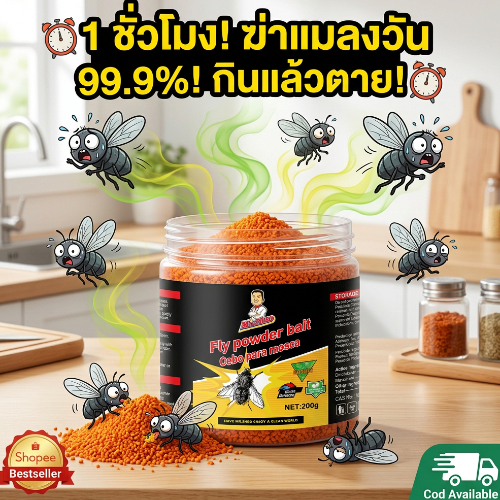 🦟แมลงวันหายเกลี้ยงใน 24 ชั่วโมง🚫ไล่แมลงวัน กำจัดแมลงวัน ยาฆ่าแมลงวัน สูตรพืช อัปเกรดญี่ปุ่นใหม่ ปลอดภัยสำหรับเด็ก 200g