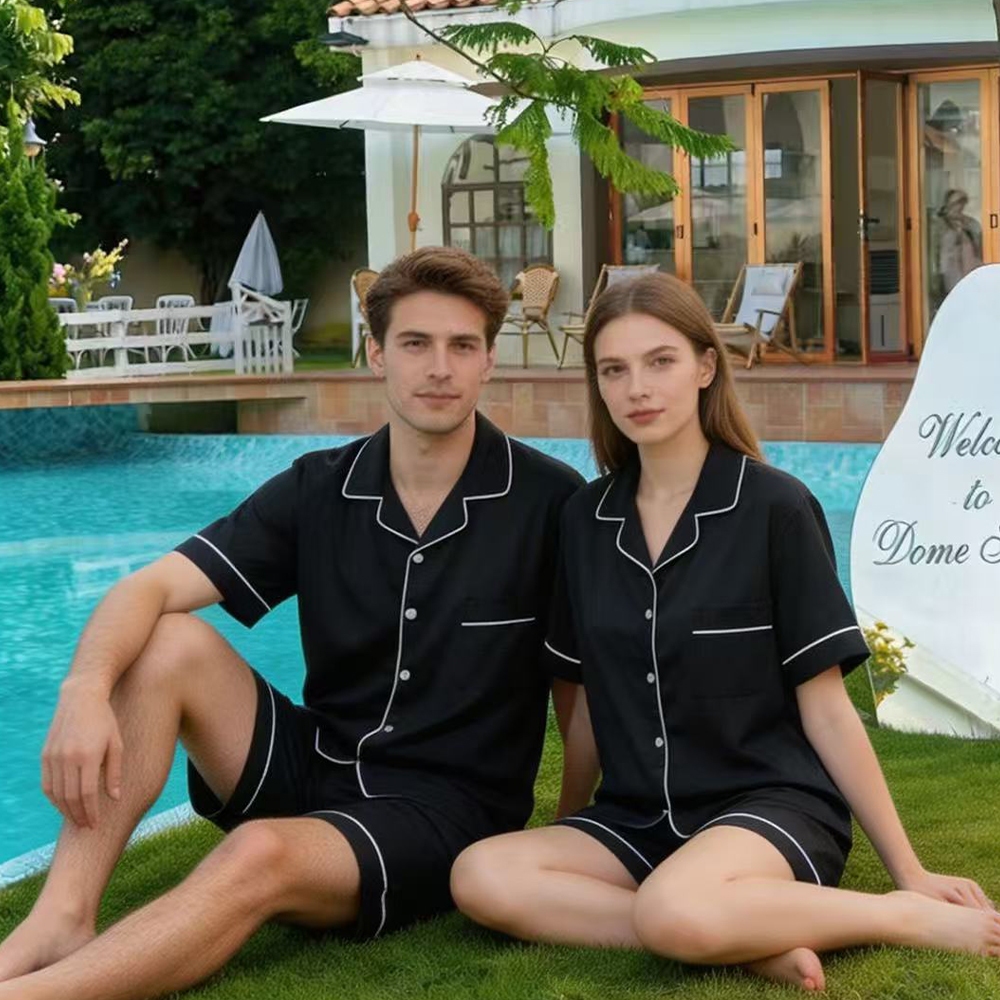 ชุดนอนผ้าซาติน ใหม่-ชุดนอนผู้ชาย ชุดนอน นุ่มลื่น ใส่สบาย ไม่ร้อน ไม่อึดอัด