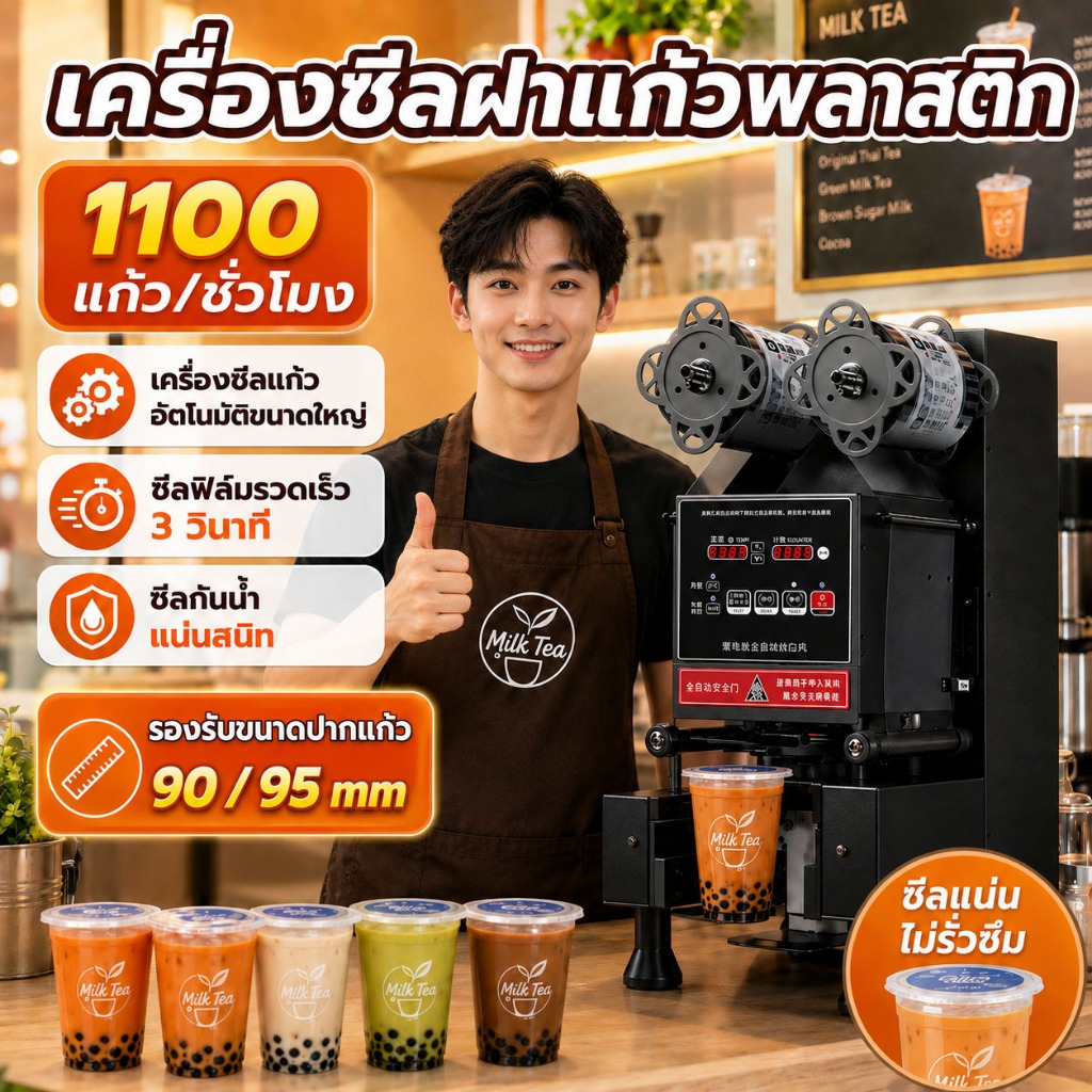 🔥เครื่องซีลแก้ว เครื่องซีลฝา เครื่องซีลฝาแก้ว เครื่องซีลชานม เครื่องปิดผนึกถ้วยชาเชิงพาณิชย์อัตโนมัติ