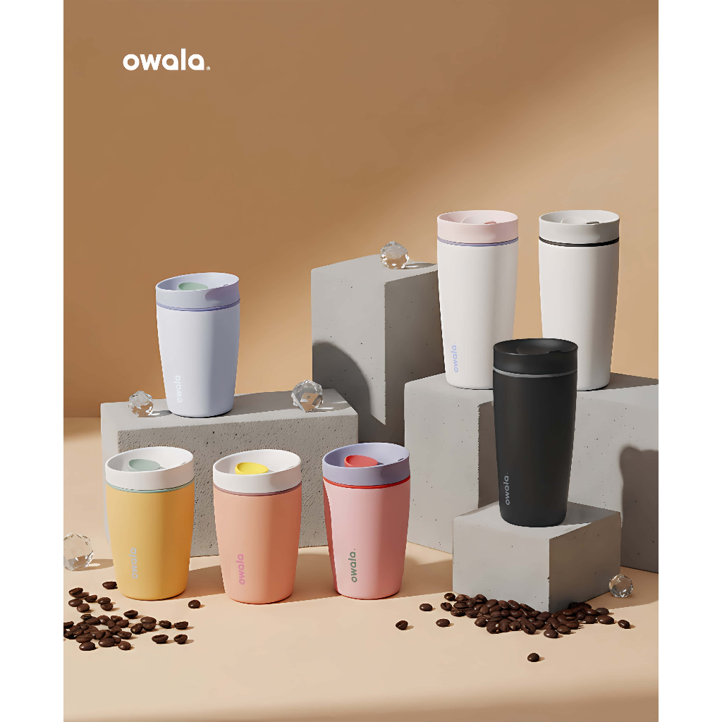 พร้อมส่ง Owala 12/20oz SmoothSip Slider แก้วกาแฟพกพา เก็บเย็น/ร้อน BPA Free