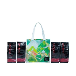 DoiTung กาแฟคั่วบด สูตรเอสเพรสโซ่ โรสต์ 4 ถุง ฟรี Tote Bag S (PET) 1 ใบ