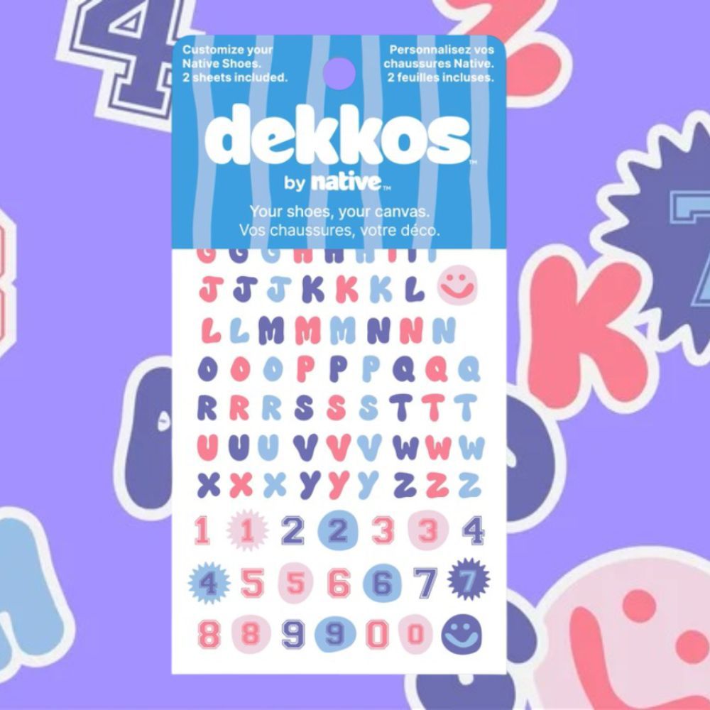 ์Native Dekkos แทททูสติกเกอร์ตกแต่งรองเท้า ลาย Alphabet Arcade