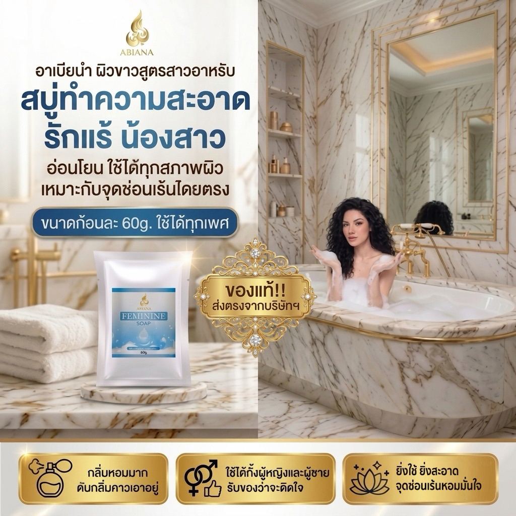🔥ส่งฟรี🔥อาเบียน่า สบู่อนามัยสำหรับฟอกจุดซ่อนเร้น (สบู่จิมิ)