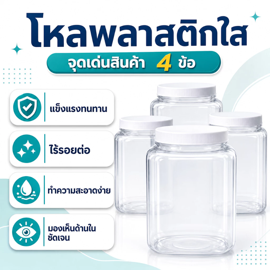 NAC.Shop โหลพลาสติกใส หน้าเรียบ แพ็ค 4 ใบ สำหรับเลี้ยงปลากัด โหลปลากัด อุปกรณ์ปลาสวยงาม เซตโคตรคุ้ม thumbnail 4