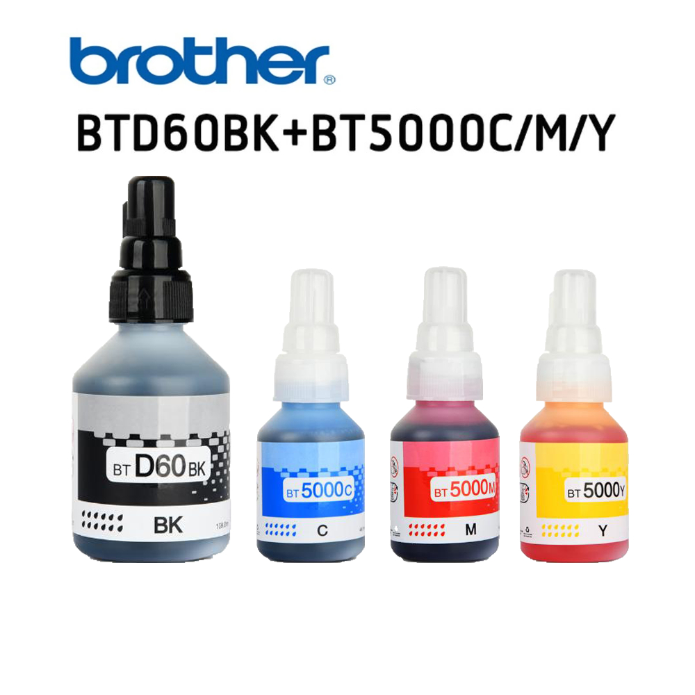 Brother BTD60BK+BT5000 Ink 4 Colors: BK/C/M/Y Fit: T220/T310/T420W/T520W/T710W/T720DW/T910DW/T4500DW