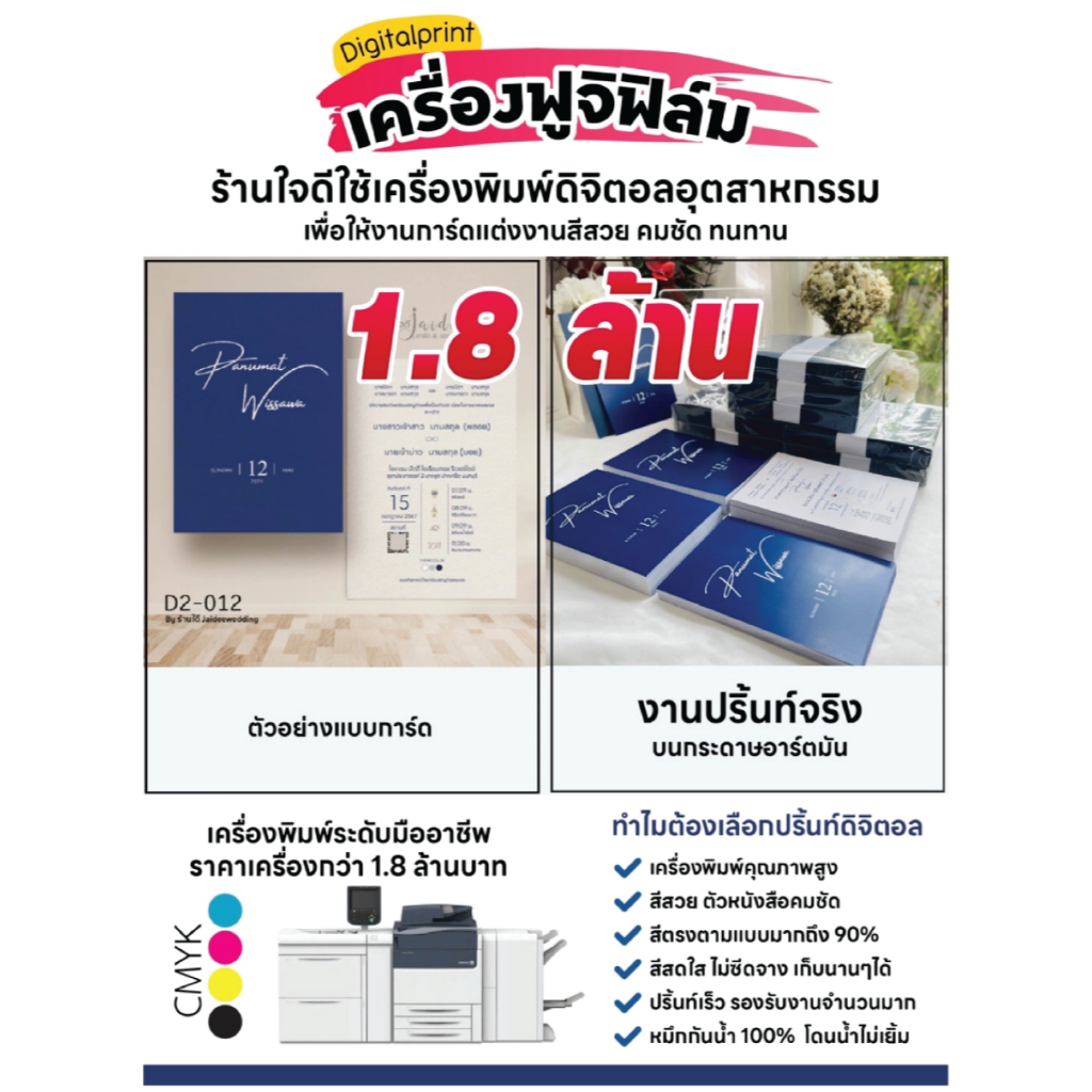 ปริ้นท์การ์ด 5x7 นิ้ว หน้าหลัง ( 100 ใบ 5 ) พิมพ์อย่างเดียว ไม่รวมซอง