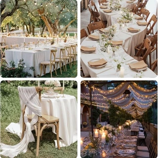 ผ้าปูโต๊ะ Table runner ตกแต่งโต๊ะแต่งงาน ชีสผ้า ผ้าคลุมโต๊ะ งานแต่งงานชายหาดชนบทโบโฮ ปาร์ตี้วันหยุด 180/300cm