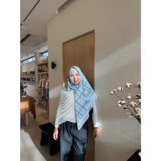 N Able Plaid 01 collection hijab ลาย Plaid ที่มี logo N Able ซ่อนอยู่ ผ้าคลุมขนาด 115*115cm [N Able Style]