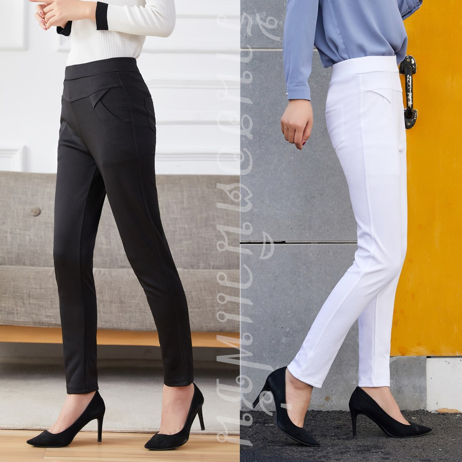 ⭐⭐⭐⭐⭐ Hotnewfashion👖กางเกงขายาวผู้หญิง  แฟชั่นสไตล์เกาหลี เอวเป็นยางยืด เนื้อผ้ายืดได้ ทรงสวยหุ่นดี สวมใส่สบาย9108#9102#