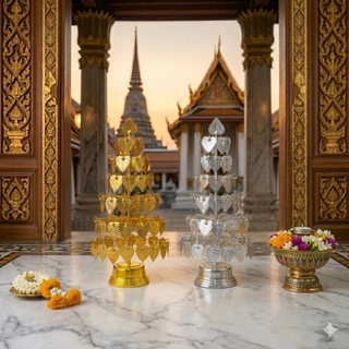 โพธิ์เงิน โพธิ์ทอง เนื้อโลหะอย่างสวย ทนแดด ทนฝน เครื่องตั้งศาล ศาลพระภูมิ ศาลเจ้าที่