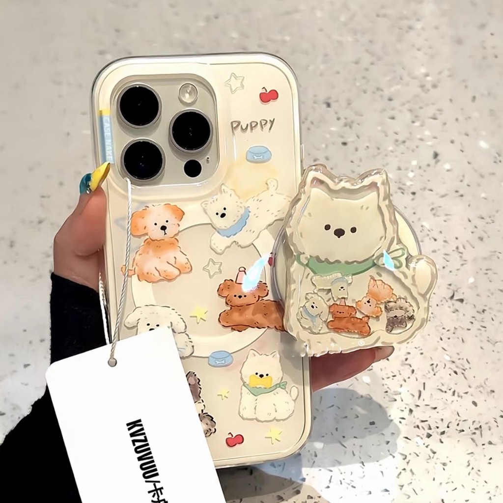 หมา  ป็อบอัพ เเหวนจับโทรศัพท์ Pop up กิ๊บต๊อก ลายการ์ตูด แหวนติดหลังโทรศัพท์ แม่เหล็กดูดแน่น