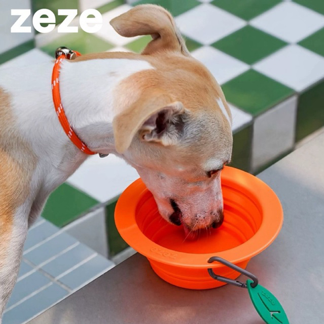 [พร้อมส่ง] zeze | Pet folding bowl ชามพกพาสำหรับสัตว์เลี้ยง