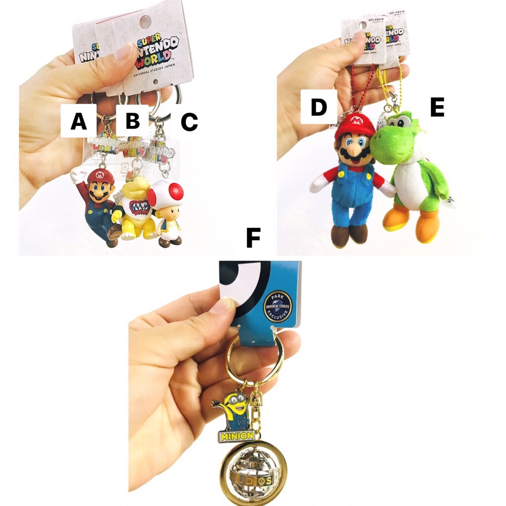 พวงกุญแจห้อยกระเป๋า Mario Nintendo ,Minions USJ