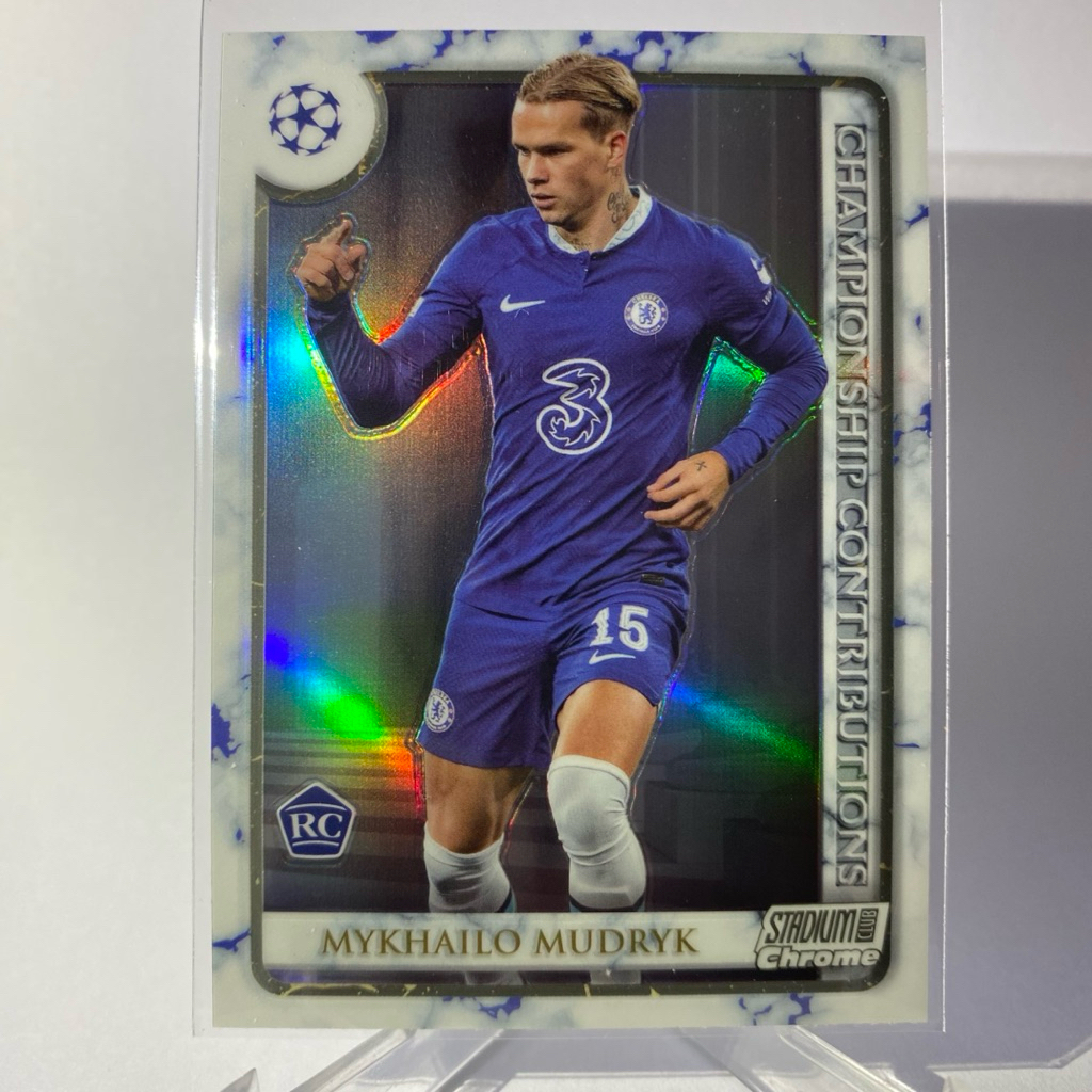 การ์ดนักฟุตบอล MYKHAILO MUDRYK, RC, CHELSEA, TOPPS STADIUM 2023