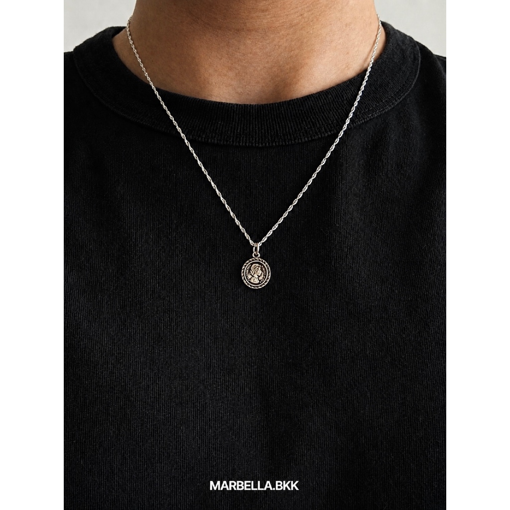 Marbella.bkk สร้อยคอเงินแท้ จี้เหรียญ รุ่น Marcus Necklace